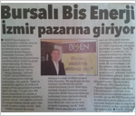 bursalı bis enerji izmir pazarına giriyor